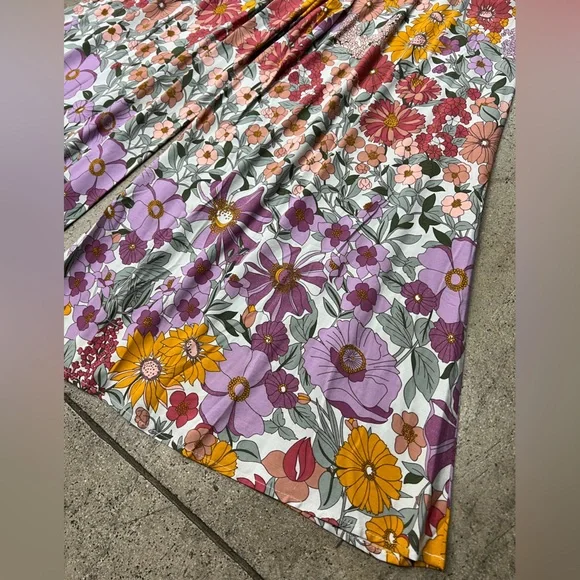 💚 3246. Floral Boho Smocked Waist Wide Leg Pants - Picture 9 of 12